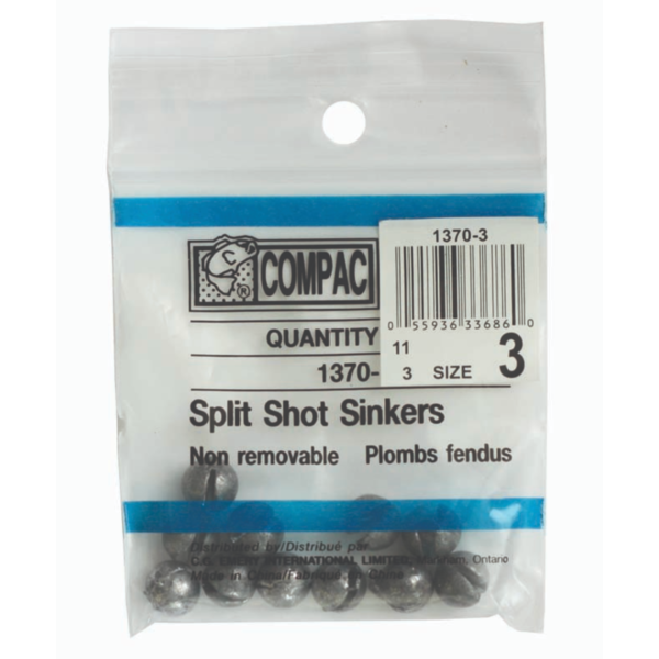 Compac Non-Removable Split Shot Sinkers