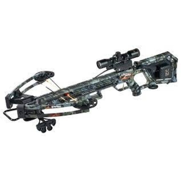 TenPoint Wicked Ridge M-370 Crossbow, Peak Camo - 370 FPS  ACUdraw for Effortless Cocking & 3X Multi-Line Scope