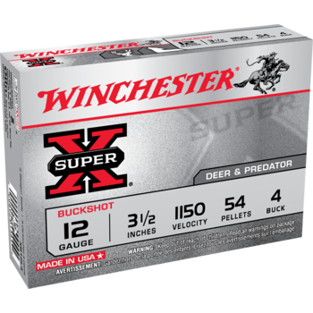 Winchester Super-X Buckshot 12 ga 3 1/2"  54 plts #4B 1150 fps - 5/box