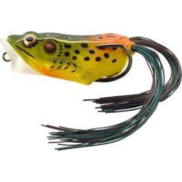 Live Target Hollow Body Popper Frog. Emerald/Red 2.5"