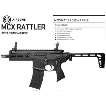 SIG Sauer MCX Rattler CO2 Powered 4.5mm BB Air Rifle Black