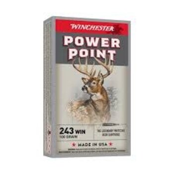 Winchester Power Point Ammo 243 Win 100gr 2960fps 20 Rds