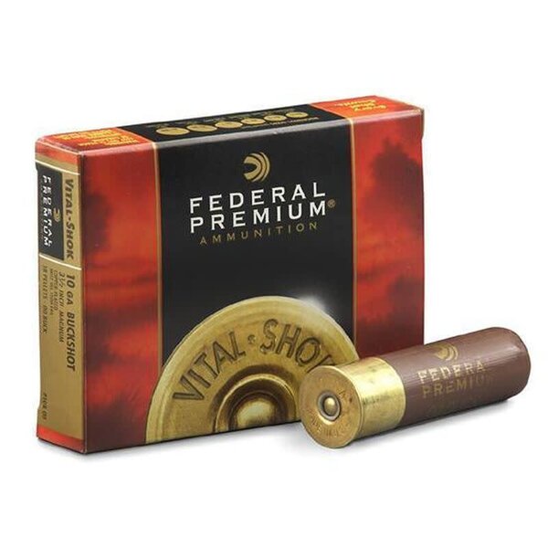 Federal Federal 10 Gauge Shotshell 5 Rounds 3.5" 00 Buck Copper Plated 18 Pellets