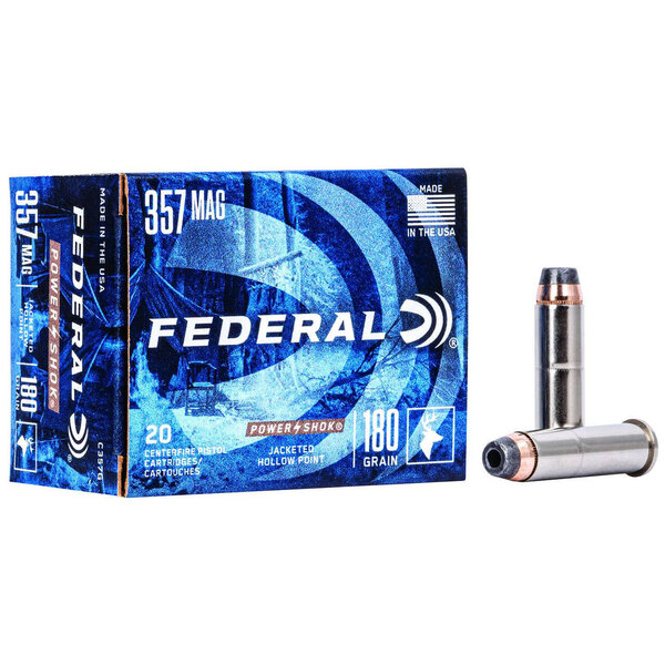 Federal PowerShok 357 Mag 180 gr Jacketed Hollow Point 20 Per Box (Reg $48.99)