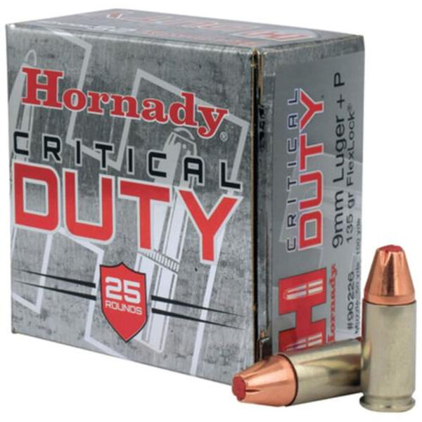 Hornady Critical Duty 9mm Luger P 135 gr Hornady FlexLock FL 25 Per Box (Reg $49.99)
