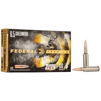Federal Premium Barnes TSX Rifle Ammo, 6.5 CRD, 130 Grain, 20 Rounds Per Box