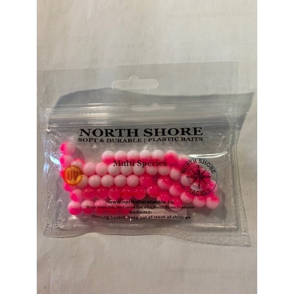North Shore Tackle Soft Bead 10mm Pink/White
