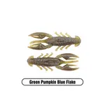 X Zone Stealth Finesse Series 2.5" Scented Stealth Craw. Green Pumpkin Blue Flake