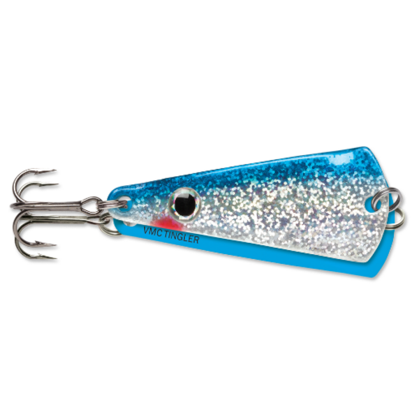 VMC Tingler Spoon 3/16oz Glow Blue Shiner
