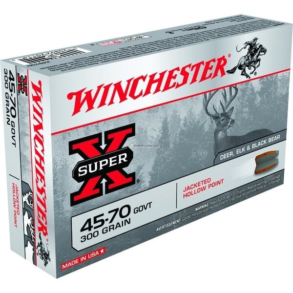 Winchester Super-X Ammo, 45-70 GOVT, JHP, 300 Grains, 1880 fps, 20, Boxed
