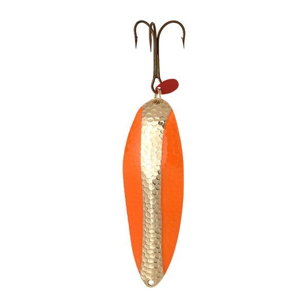 Lucky Strike Lizard Spoon 3" Hammered Gold Fl. Orange