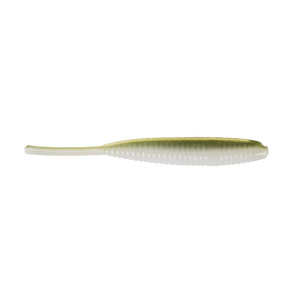 Yamamoto Shad Shape Worm. Laminate Watermelon/White 10-pk