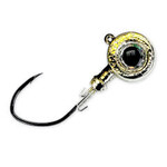 Gamakatsu MaxEye Jig Pill Head 1/4oz 2/0 Chrome Chartreuse Sparkle 3-pk