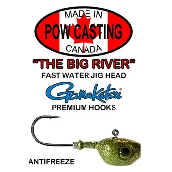 The Big River Fast Water Jig Head. 1oz Antifreeze 2-pk