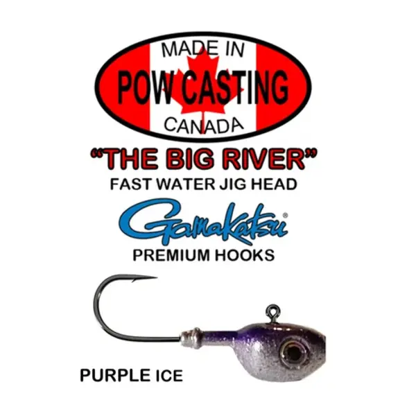 The Big River Fast Water Jig Head. 1oz Purple Ice 2-pk
