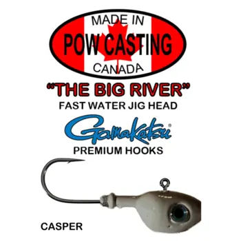 The Big River Fast Water Jig Head. 1oz Casper 2-pk