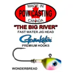The Big River Fast Water Jig Head. 1oz Wonderbread 2-pk