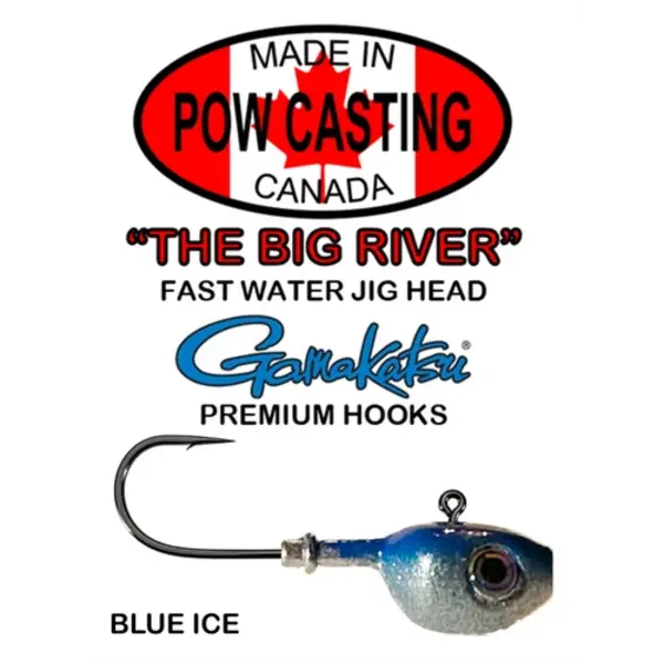 The Big River Fast Water Jig Head. 1oz Blue Ice 2-pk