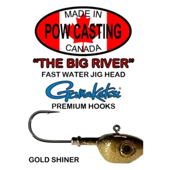The Big River Fast Water Jig Head. 1oz Gold Shiner 2-pk