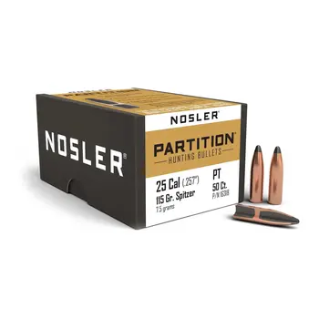 Nosler 16318 Partition 25 Cal .257 115 gr Spitzer 50 Per Box (Reg $89.99)