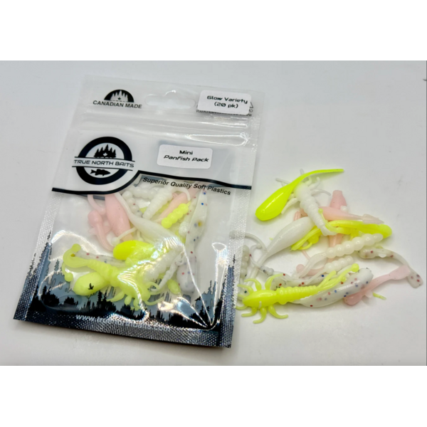 True North Bait Mini Panfish Pack - Glow (20 Pcs)