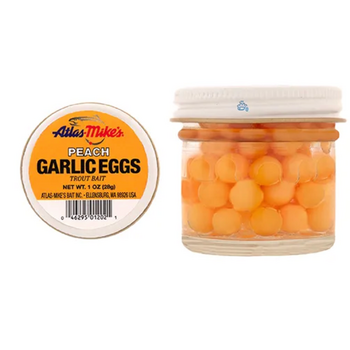 Atlas-Mike's Quality Salmon Eggs. Peach Garlic 1oz