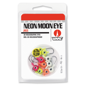VMC Neon Moon Eye Jig Assortment Glow 1/16oz 10-pk