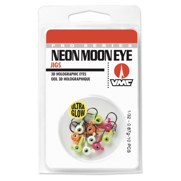 VMC Neon Moon Eye Jig Assortment Glow 1/32oz 10-pk