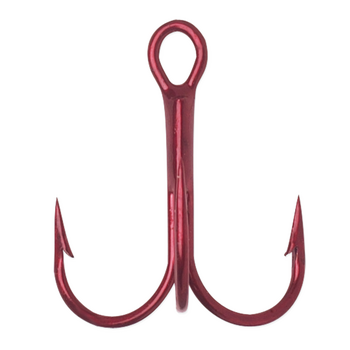 VMC Round Bend Treble Hook Tin Red