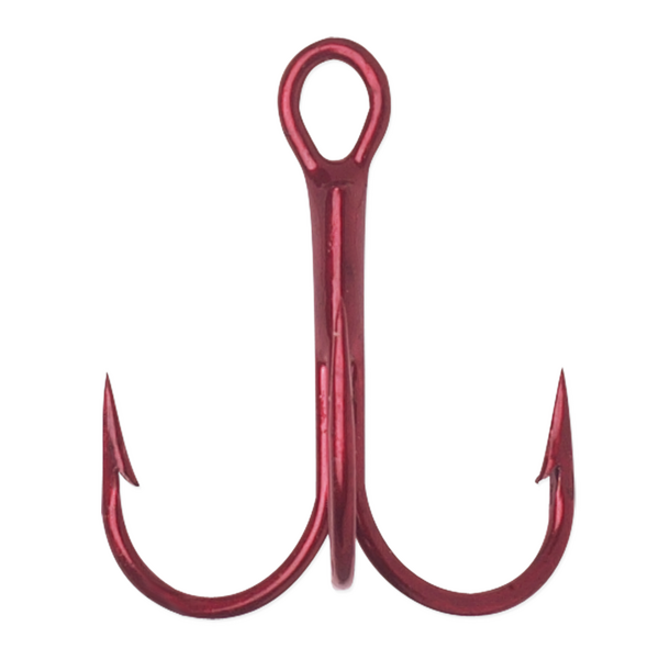 VMC Round Bend Treble Hook Tin Red