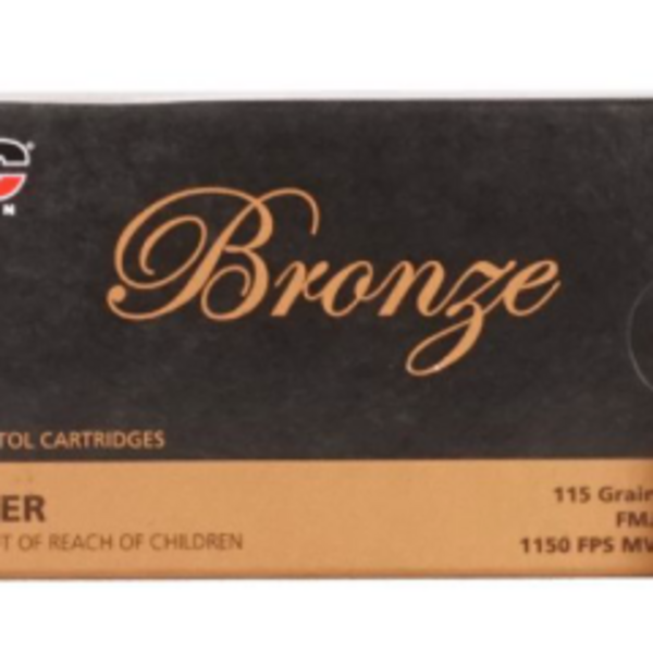 PMC PMC Bronze 9mm Luger FMJ 115 Grains 1000 Round Cases