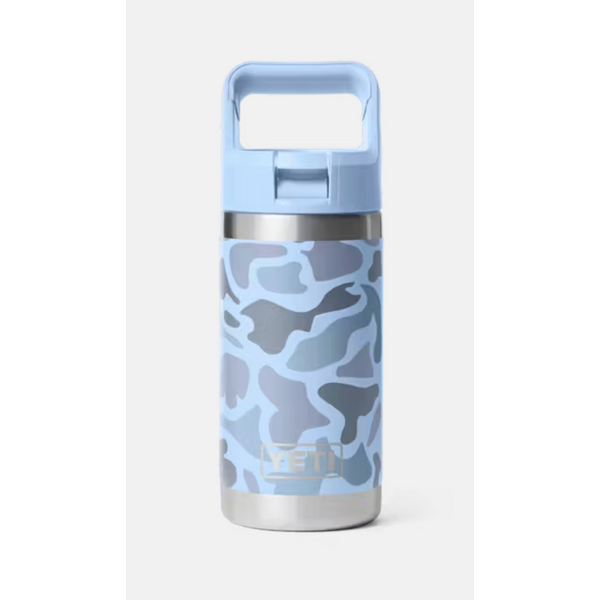 Yeti Yeti Rambler Jr 355mL Kids Water Bottle w/Color Match Straw Cap. Blue Camo