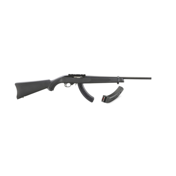 Ruger Ruger 10/22 Carbine .22LR 18.5″ Synthetic Black w/2 10/25 Extended Mags