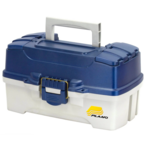 Plano Two-Tray Tackle Box. Blue Metallic/ Off White