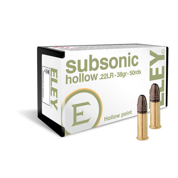 Eley Eley Subsonic 22 LR 38gr HP 1040fps Ammunition Box of 50