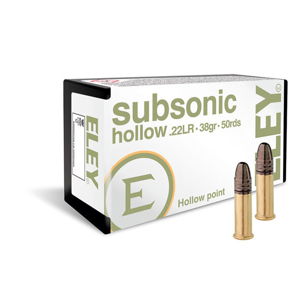 Eley Eley Subsonic 22 LR 38gr HP 1040fps Ammunition Box of 50