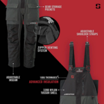 Striker Predator Ice Fishing Bib Black/Charcoal