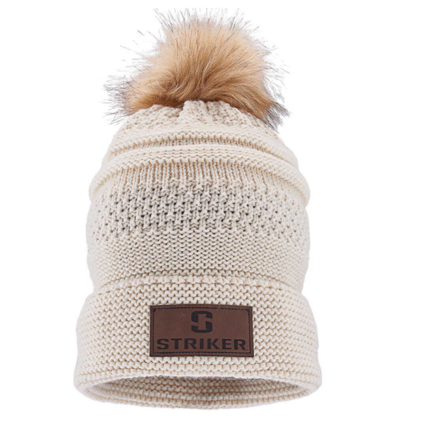 Striker Bemidji Fur Pom Hat. Ivory