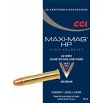 CCI CCI Maxi-Mag Ammo 22 WMR 40gr Jacketed Hollow Point 50 Rounds