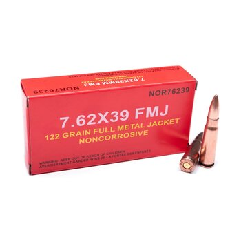 Norinco Norinco 7.62x39 122gr FMJ Non Corrosive Ammunition 20 Rds