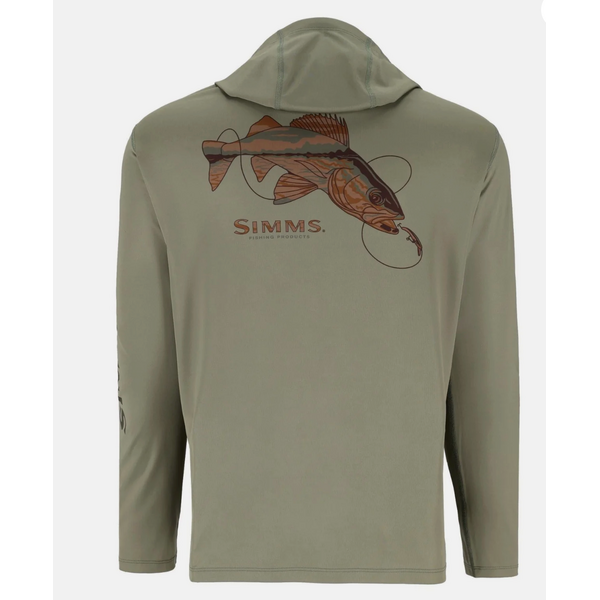 Simms  Men's Tech Artist Hoody. Willow Walleye