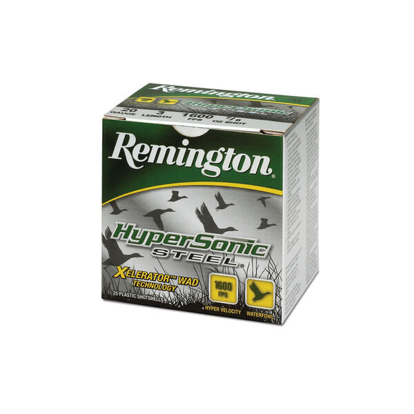 Remington Ammunition 26823 HyperSonic Steel 20 Gauge 3 78 oz 2 Shot 25 Per Box 10 Cs