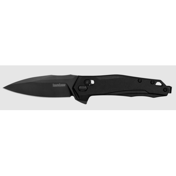 Kershaw 2041 Monitor MidSize  Folding Spear Point Plain Black Oxide D2 Steel BladeBlack w/ Pocket Clip