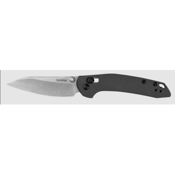 Kershaw 2059 Duster DuraLock KVT Folding Knife 2.9" Stonewashed Modified Sheepsfoot Blade, Charcoal Gray Glass-Filled Nylon Handles, Reversible Clip, AXIS/Crossbar Lock