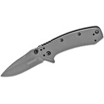 Kershaw Cryo Assisted Flipper Knife 2.75" Gray Plain Blade and Stainless Steel Handles, Frame Lock