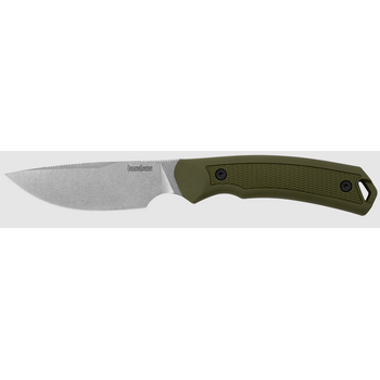 Kershaw Deschutes Skinner Fixed Blade Knife Green 3.9in Stonewashed Blade