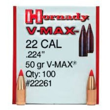 Hornady 22 Cal Vmax .224 50Gr Qty 100