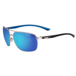 Berkley BER002 Polarized Sunglasses. Matte Silver/Smoke/Blue Mirror BER002SLVSMKBLU