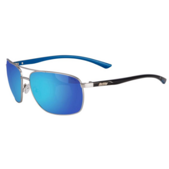 Berkley BER002 Polarized Sunglasses. Matte Silver/Smoke/Blue Mirror BER002SLVSMKBLU