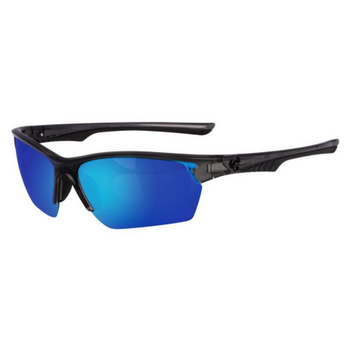 SpiderWire SPW008 Polarized Sunglasses. Matte Black/Smoke/Blue Mirror SPW008BLKSMKBLU